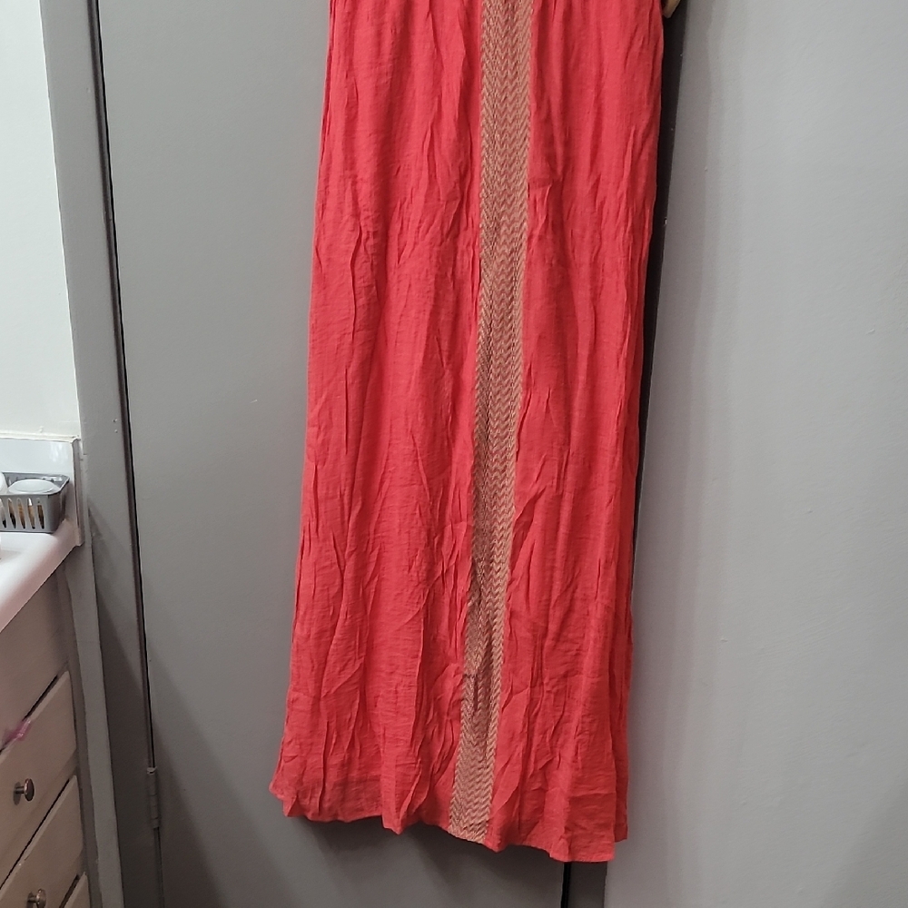 Chic Coral Maxi Dress - Picture 2 of 5